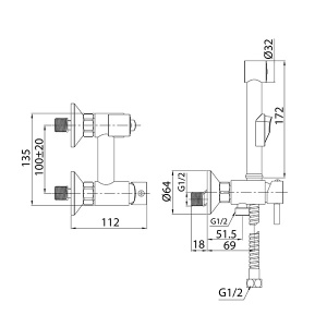 Смеситель для биде Milardo Tidy TIDSB00M08