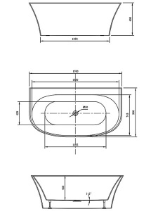 Акриловая ванна Vincea VBT-423-1700