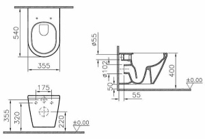 Комплект инсталляции Geberit Duofix Plattenbau с подвесным унитазом Vitra Integra Rim-ex, белая