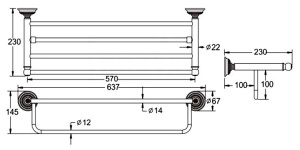 Полка для полотенец с держателем Rose RG1408Q