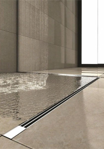 Душевой трап Berges Wasserhaus Super Slim хром глянцевый вертикальный выпуск, 40 см