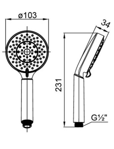 Душевая лейка Milardo Hand Shower 1505F10M18
