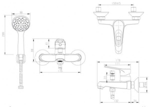 Смеситель для ванны Bravat Eco-D F693158C-B