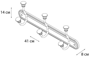 Планка с крючками Fixsen Adele FX-55005-3
