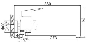 Смеситель для ванны Ledeme H59 L2259
