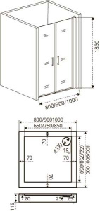 Душевая дверь Good Door Fantasy SD C-CH, 100х185, прозрачный