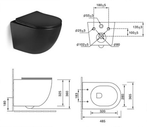 Подвесной унитаз SantiLine SL-5018MB