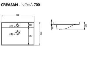 Умывальник Creasan Nova 70