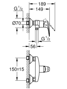 Смеситель для душа Grohe BauFlow 23632000