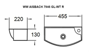 Умывальник WeltWasser WW Aisbach 7946 GL-WT R
