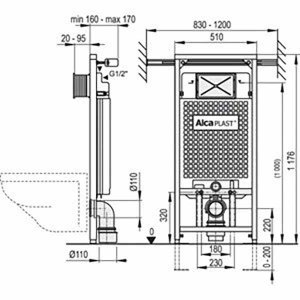 Система инсталляции AlcaPlast AM102/1120-BL-01 Jádromodul