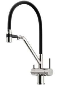 Смеситель для кухонной мойки Sancos Dora SC4003CH / SC4003BN с подключением к фильтру воды, брашированный никель, черный