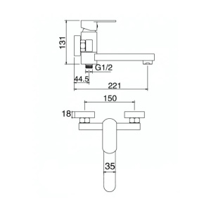 Смеситель для ванны Vivi Felice 6040