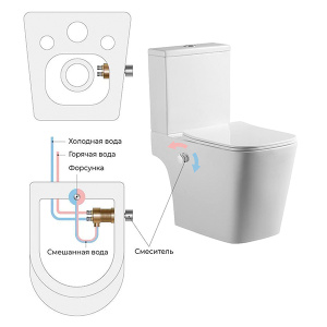 Напольный унитаз Amore di Mare Tronto Bidet N900-X с функцией биде