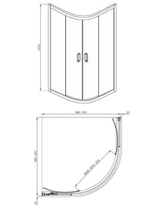 Душевой уголок Adema Glass line fabric матовый, 90х90, fabric