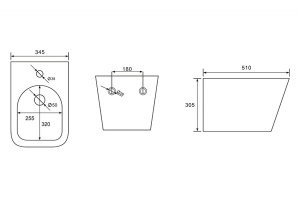 Подвесное биде Abber Rechteck AC1250