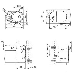 Кухонная мойка TEKA DR 77 1C 1E MAT / DR 77 1C 1E MTX (+61001302), 77х50, матовый