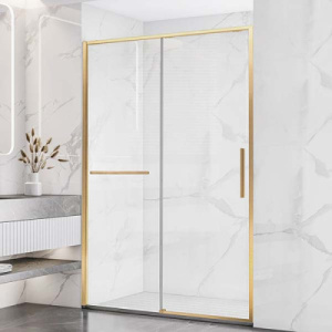 Душевая дверь Vincea Slim Soft VDS-1SS прозрачная профиль брашированное золото, 110х200, прозрачный