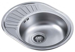 Кухонная мойка Kromevye Rondo EC 257 D/EХ 157 D, 57х45 толщина стали 0.6, декор