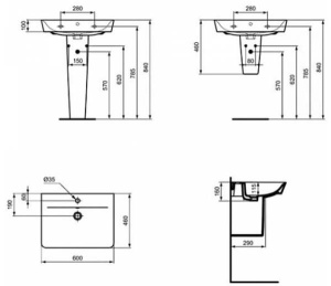 Умывальник Ideal Standard Connect Air Cube E074201