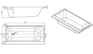 Акриловая ванна Cersanit Smart, 170x80