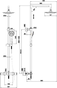 Душевая стойка Cersanit Odra 63069 с термостатом