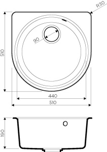 Кухонная мойка Omoikiri Akegata 51, 51х51, leningrad grey