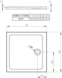 Душевой поддон Radaway Doros C Stone White