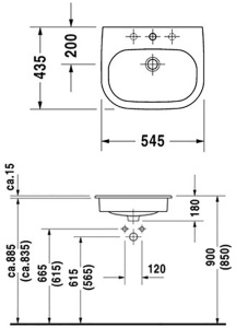 Умывальник Duravit D-Code 545 0337540000