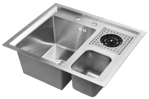 Кухонная мойка Wisent WM36050+WW405A с дозатором, ринзером и контейнером