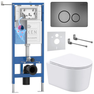 Комплект инсталляции 6 в 1 Roxen StounFix Dual Fresh 963592 с аромадозатором, оружейная сталь