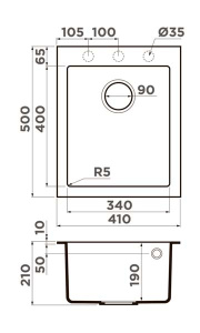 Кухонная мойка Omoikiri Bosen 41A, 41x50, leningrad grey