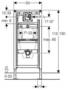 Система инсталляции для писсуара Geberit Duofix 111.616.00.1