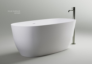 Ванна из искусственного камня Astra-form Атрия Solid с интегрированным переливом белая, 160х75
