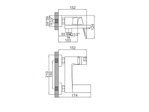 Смеситель для ванны Ledeme L3192Y / L3192G