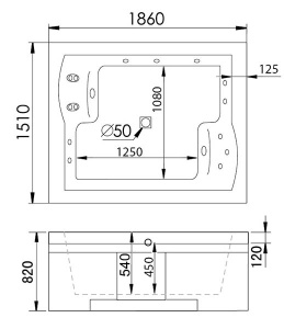 Гидромассажная ванна Gemy G9052 II K