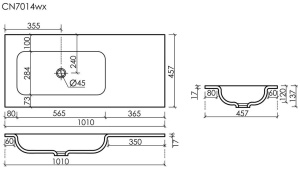 Умывальник CeramicaNova Grace CN7014wx / CN7015wx