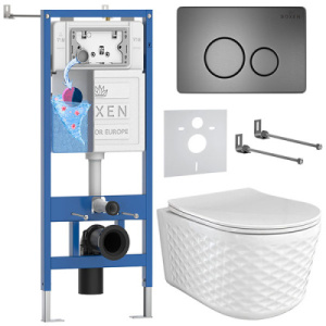 Комплект инсталляции 6 в 1 Roxen StounFix Dual Fresh 979020 с аромадозатором, оружейная сталь