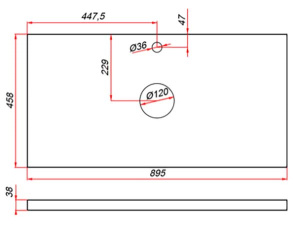 Столешница ЗОВ пластик HPL 38 Туя CHPL38T895458C2 (2 выреза)