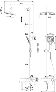 Душевая стойка Grossman Alba 500.K35.06.100/210