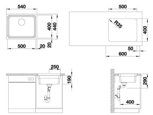 Кухонная мойка Blanco Etagon 500-U зеркальная полировка