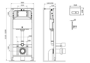 Комплект инсталляции AM.PM Pro IS450A38.50A1700 с кнопкой Touchless Pro и подвесным унитазом Inspire V2.0 FlashClean