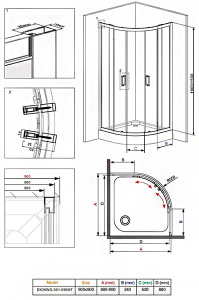 Душевой уголок Damixa Skyline Round DX35WG-301-090MT