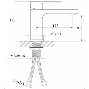 Смеситель для умывальника Ganzer GZ28011-C