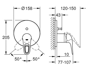 Смеситель встраиваемый Grohe Eurostyle 24049003 (2 функции)