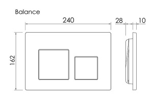 Кнопка для инсталляции CeramicaNova Balance Square CN12-002BG
