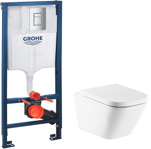 Комплект инсталляции Grohe Rapid SL 38772001 с подвесным унитазом Roca The Gap CleanRim 34647L000 Soft Close
