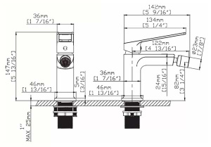 Смеситель для биде Gid Niagara L057-BM-B