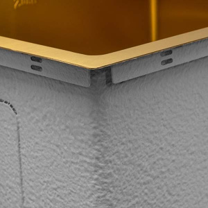 Кухонная мойка Zorg ZRN 5055 Nano PVD Gold Rosy со смесителем под фильтр