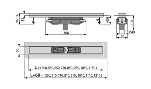 Душевой трап AlcaPlast Professional Low APZ1106-950